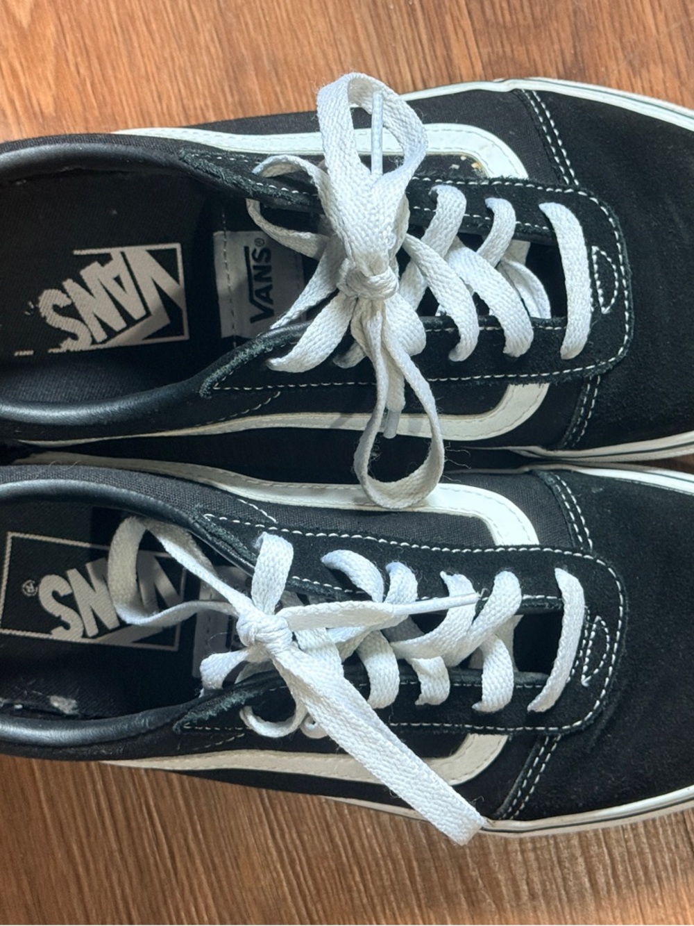 Vans Black and White Low-Top Skate Sneakers